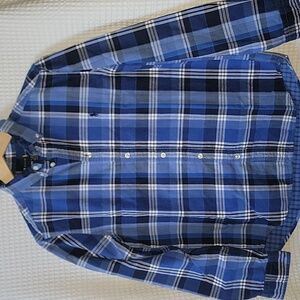 Ralph Lauren Kids Blue and White Plaid Button-Down Shirt